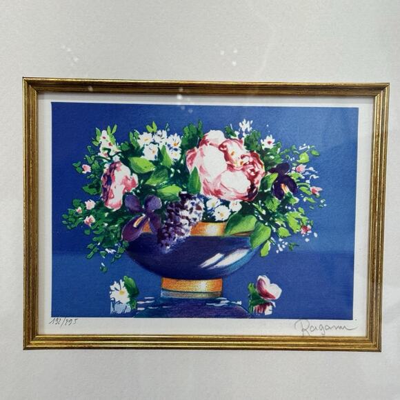 Art - Alain Ragaru 7-Color Lithograph Signed 192/295 Gold Framed Matted Artwork - Picture 9 of 9